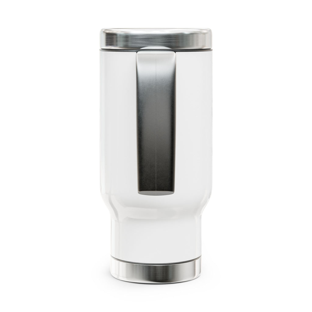Travel Mug — Insulated 14oz Stainless Steel Tumbler with Handle (Kong Kustoms Logo)