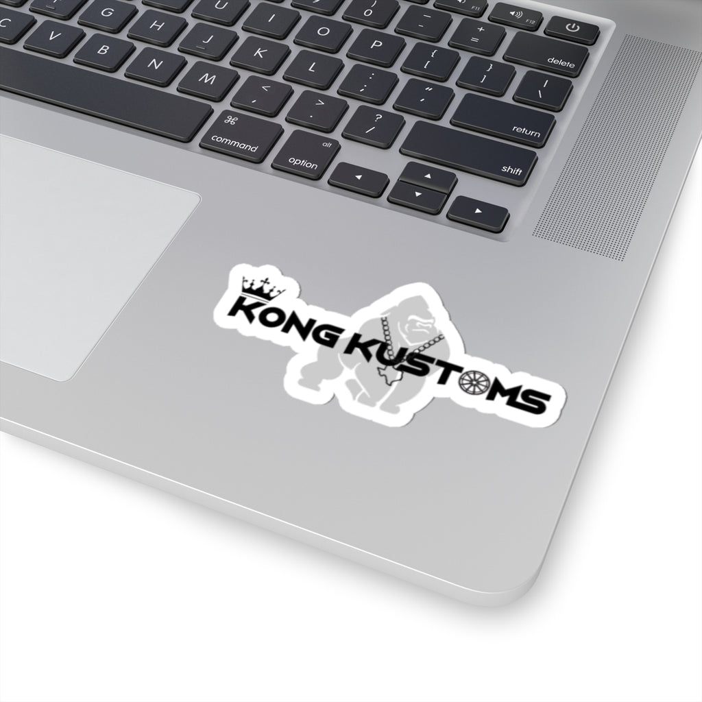 Kong Kustoms Premium Logo Sticker – Chrome Gorilla Texas Chain Design | Car, Laptop, or Shop Decal