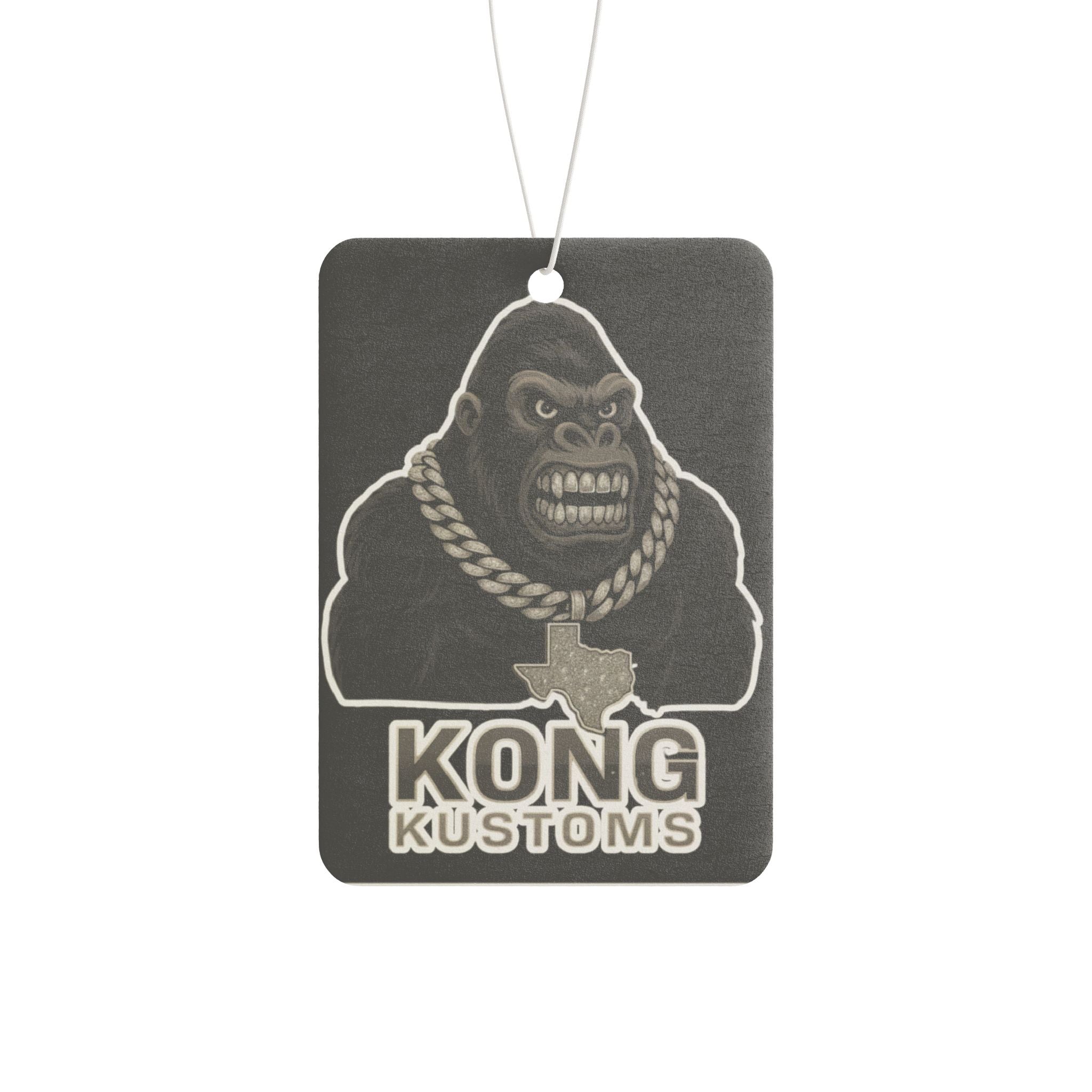 Kong Kustoms Car Air Freshener – Chrome Gorilla Texas Chain Design | Luxury Streetwear Scent Accessory for Cars & Trucks