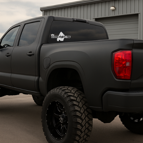 Kong Kustoms Premium Logo Sticker – Chrome Gorilla Texas Chain Design | Car, Laptop, or Shop Decal
