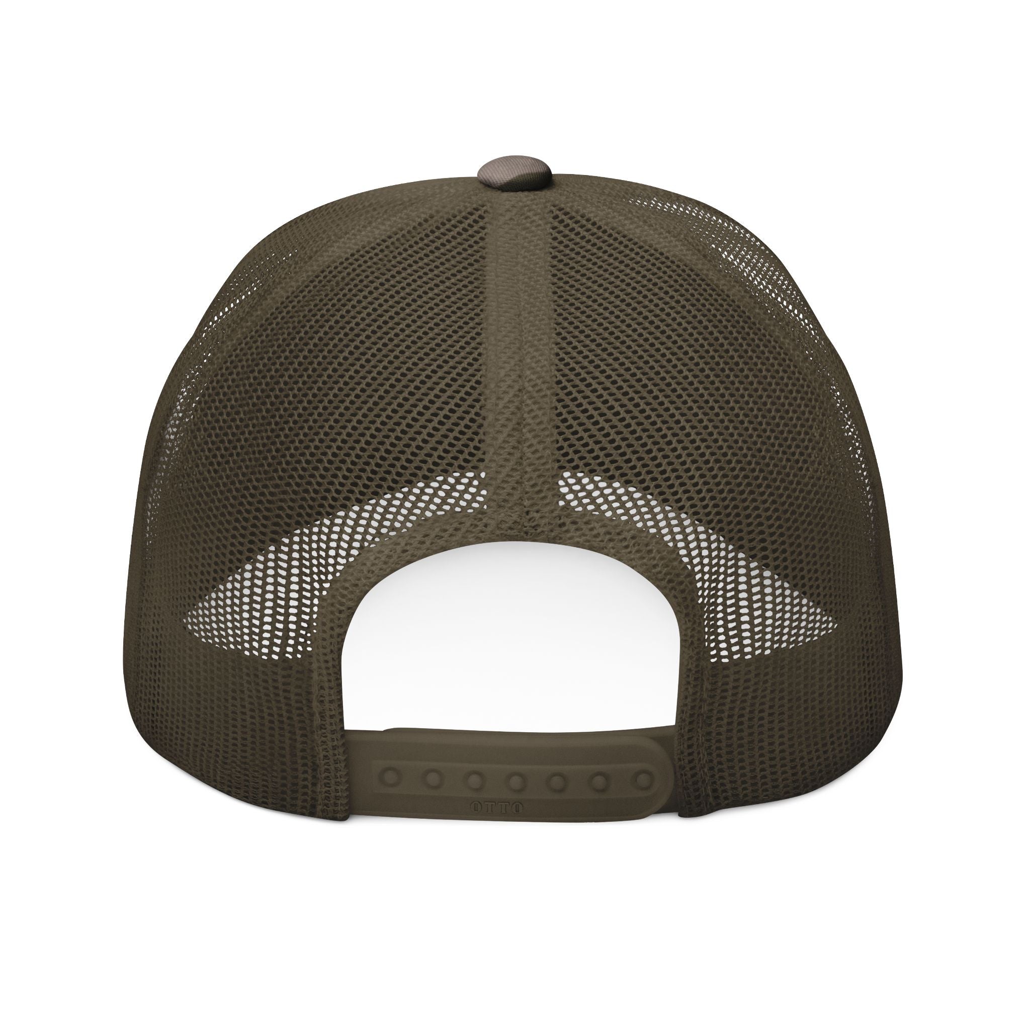 Kong Kustoms Camo Trucker Hat – Chrome Embroidered Gorilla Logo | Built to Flex Edition