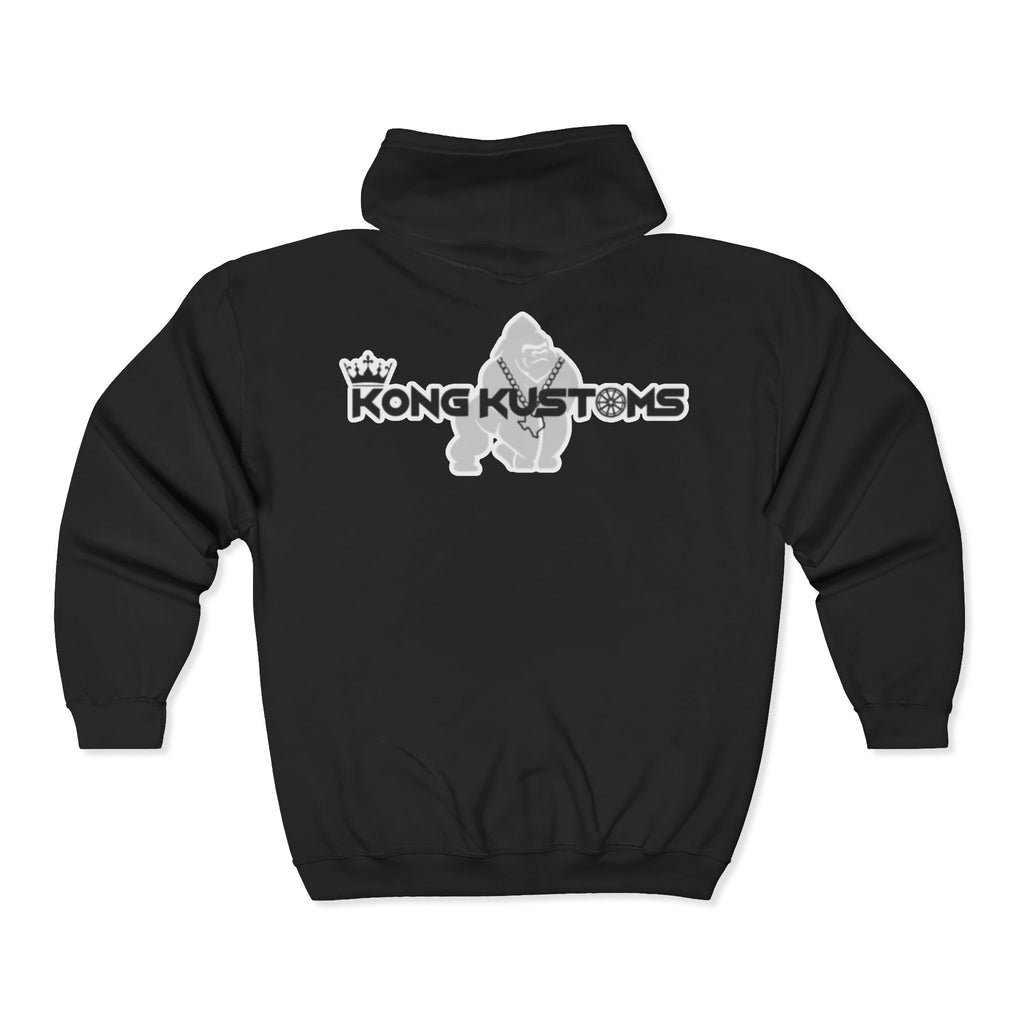 Zip Hoodie — "Built to Bleed" Gothic Script Full-Zip Hooded Sweatshirt